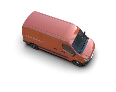 Minibüs beyaz arka planda izole. 3d resimleme