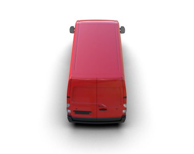 Minibüs beyaz arka planda izole. 3d resimleme