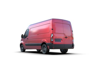 Minibüs beyaz arka planda izole. 3d resimleme