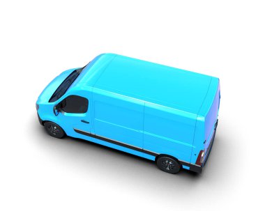 Minibüs beyaz arka planda izole. 3d resimleme