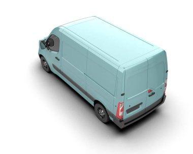 Minibüs beyaz arka planda izole. 3d resimleme