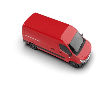 Minibüs beyaz arka planda izole. 3d resimleme