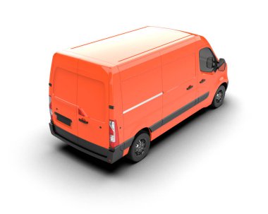 Minibüs beyaz arka planda izole. 3d resimleme