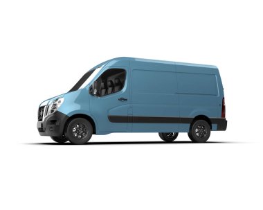 Minibüs beyaz arka planda izole. 3d resimleme