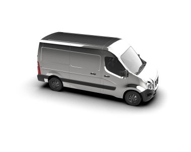 Minibüs beyaz arka planda izole. 3d resimleme