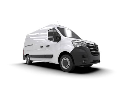 Minibüs beyaz arka planda izole. 3d resimleme