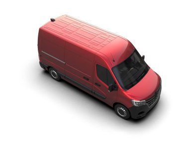 Minibüs beyaz arka planda izole. 3d resimleme