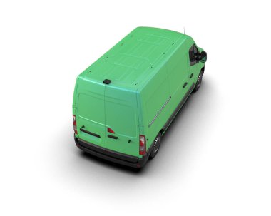 Minibüs beyaz arka planda izole. 3d resimleme