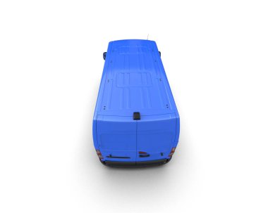 Minibüs beyaz arka planda izole. 3d resimleme