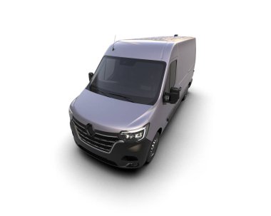 Minibüs beyaz arka planda izole. 3d resimleme
