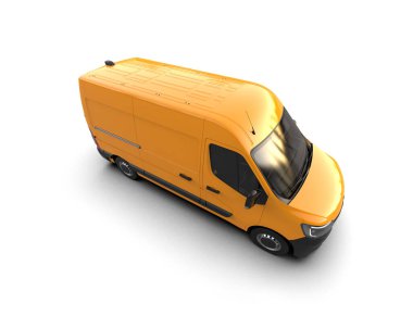 Minibüs beyaz arka planda izole. 3d resimleme