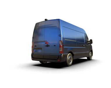 Minibüs beyaz arka planda izole. 3d resimleme