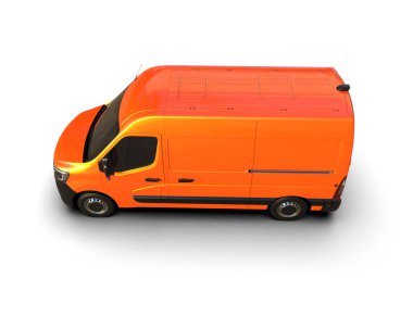 Minibüs beyaz arka planda izole. 3d resimleme