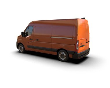 Minibüs beyaz arka planda izole. 3d resimleme