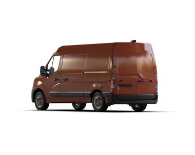 Minibüs beyaz arka planda izole. 3d resimleme