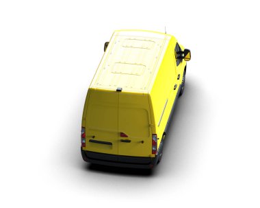 Minibüs beyaz arka planda izole. 3d resimleme