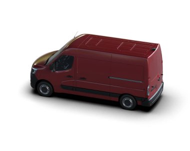 Minibüs beyaz arka planda izole. 3d resimleme