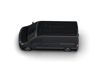 Minibüs beyaz arka planda izole. 3d resimleme