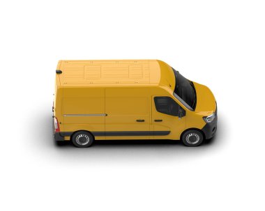 Minibüs beyaz arka planda izole. 3d resimleme