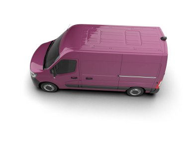 Minibüs beyaz arka planda izole. 3d resimleme