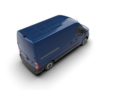 Minibüs beyaz arka planda izole. 3d resimleme