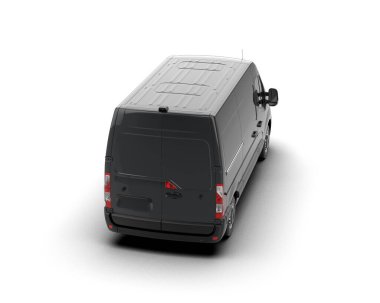 Minibüs beyaz arka planda izole. 3d resimleme
