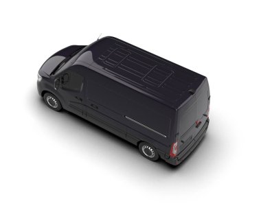 Minibüs beyaz arka planda izole. 3d resimleme