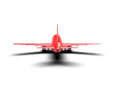 Beyaz arka planda izole edilmiş bir uçak. 3d görüntüleme - illüstrasyon