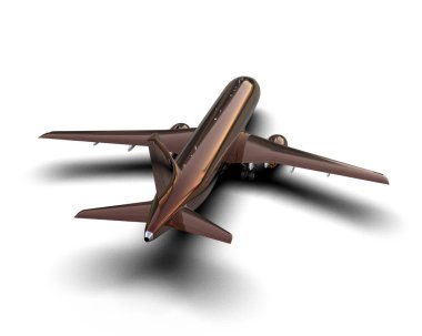 Beyaz arka planda izole edilmiş bir uçak. 3d görüntüleme - illüstrasyon