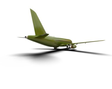 Beyaz arka planda izole edilmiş bir uçak. 3d görüntüleme - illüstrasyon