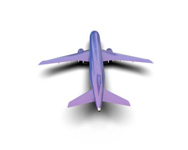 Beyaz arka planda izole edilmiş bir uçak. 3d görüntüleme - illüstrasyon