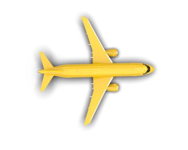 Beyaz arka planda izole edilmiş bir uçak. 3d görüntüleme - illüstrasyon