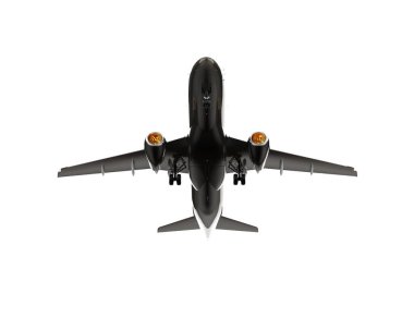 Beyaz arka planda izole edilmiş bir uçak. 3d görüntüleme - illüstrasyon