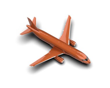 Beyaz arka planda izole edilmiş bir uçak. 3d görüntüleme - illüstrasyon