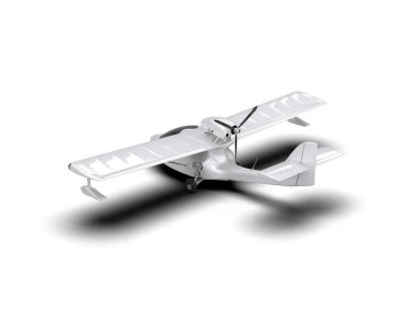 Beyaz arka planda izole edilmiş bir uçak. 3d görüntüleme - illüstrasyon