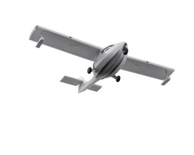 Beyaz arka planda izole edilmiş bir uçak. 3d görüntüleme - illüstrasyon