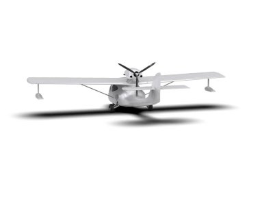 Beyaz arka planda izole edilmiş bir uçak. 3d görüntüleme - illüstrasyon