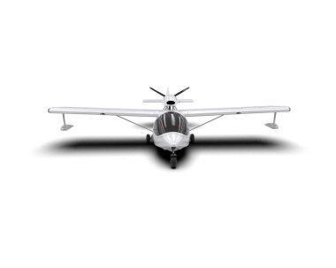 Beyaz arka planda izole edilmiş bir uçak. 3d görüntüleme - illüstrasyon