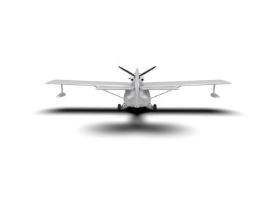 Beyaz arka planda izole edilmiş bir uçak. 3d görüntüleme - illüstrasyon