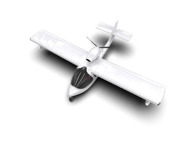 Beyaz arka planda izole edilmiş bir uçak. 3d görüntüleme - illüstrasyon