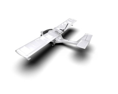 Beyaz arka planda izole edilmiş bir uçak. 3d görüntüleme - illüstrasyon