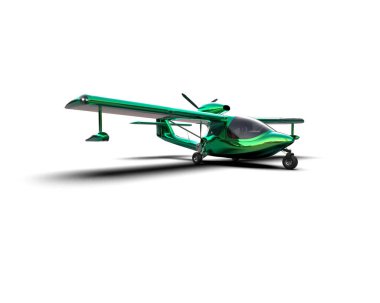 Beyaz arka planda izole edilmiş bir uçak. 3d görüntüleme - illüstrasyon