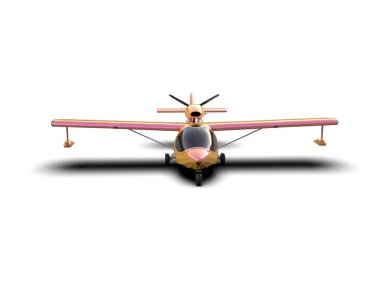 Beyaz arka planda izole edilmiş bir uçak. 3d görüntüleme - illüstrasyon