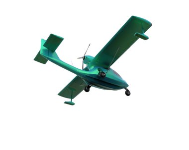 Beyaz arka planda izole edilmiş bir uçak. 3d görüntüleme - illüstrasyon