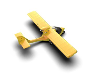 Beyaz arka planda izole edilmiş bir uçak. 3d görüntüleme - illüstrasyon