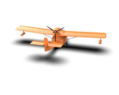 Beyaz arka planda izole edilmiş bir uçak. 3d görüntüleme - illüstrasyon