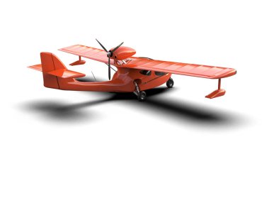 Beyaz arka planda izole edilmiş bir uçak. 3d görüntüleme - illüstrasyon