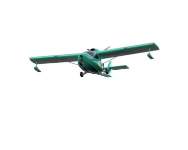 Beyaz arka planda izole edilmiş bir uçak. 3d görüntüleme - illüstrasyon