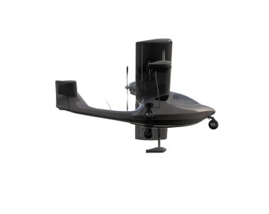 Beyaz arka planda izole edilmiş bir uçak. 3d görüntüleme - illüstrasyon