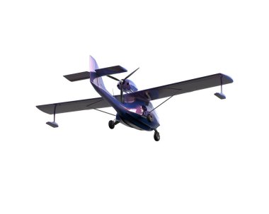 Beyaz arka planda izole edilmiş bir uçak. 3d görüntüleme - illüstrasyon